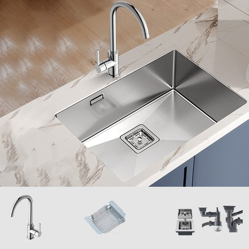 Kitchen Sink Stainless Steel Overflow Hole Design Kitchen Sink with Faucet Round Faucet Clearhalo 'Home Improvement' 'home_improvement' 'home_improvement_kitchen_sinks' 'Kitchen Remodel & Kitchen Fixtures' 'Kitchen Sinks & Faucet Components' 'Kitchen Sinks' 'kitchen_sinks' 7465494