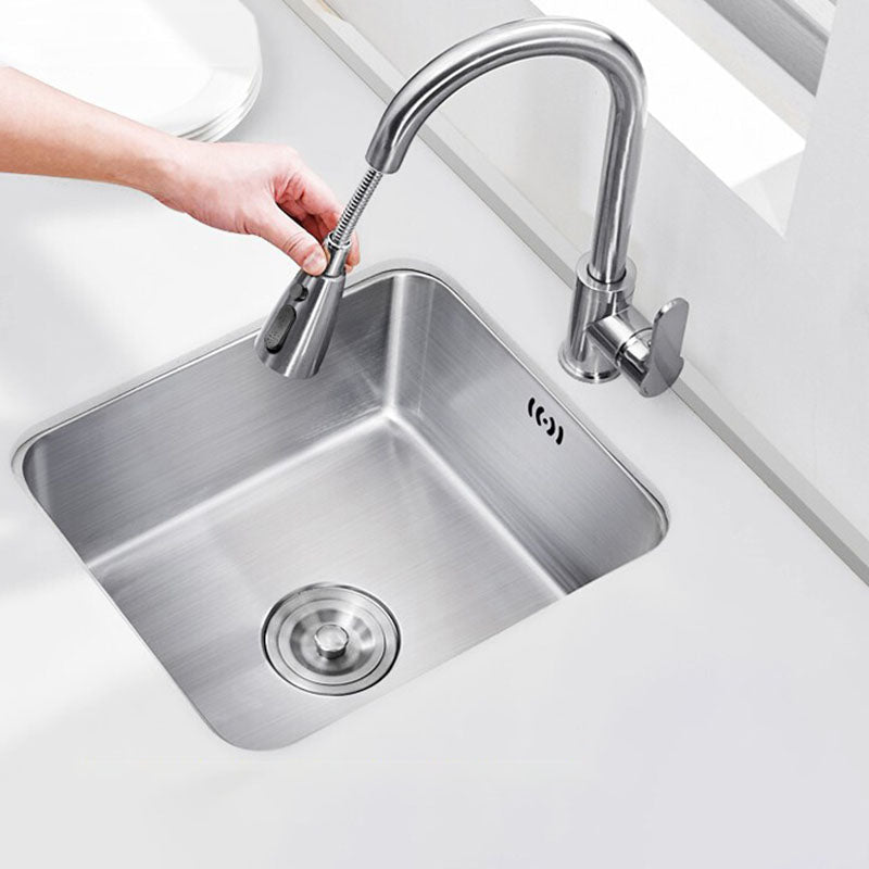 Modern Style Kitchen Sink Stainless Steel Overflow Hole Design Kitchen Sink with Faucet Clearhalo 'Home Improvement' 'home_improvement' 'home_improvement_kitchen_sinks' 'Kitchen Remodel & Kitchen Fixtures' 'Kitchen Sinks & Faucet Components' 'Kitchen Sinks' 'kitchen_sinks' 7465510