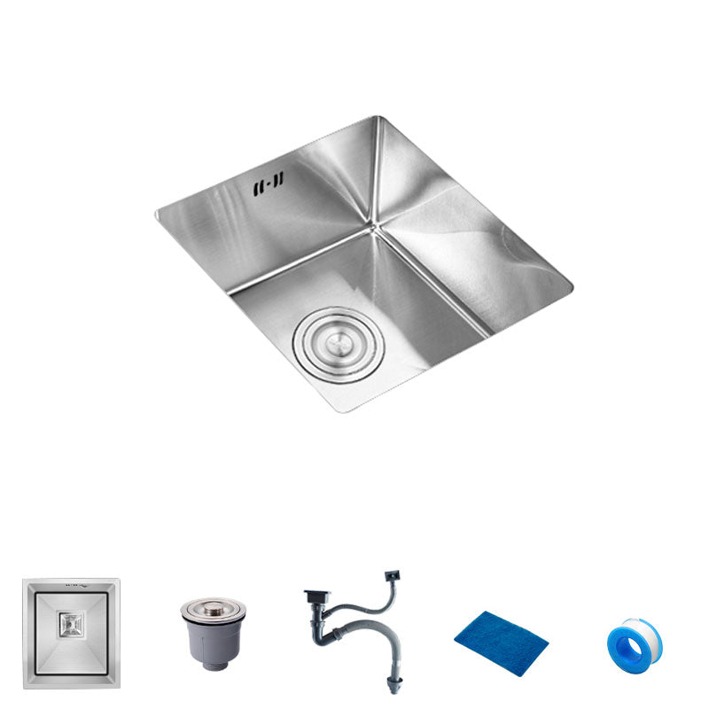 Modern Style Kitchen Sink Stainless Steel Overflow Hole Design Kitchen Sink with Faucet 18"L x 16"W x 8"H None Clearhalo 'Home Improvement' 'home_improvement' 'home_improvement_kitchen_sinks' 'Kitchen Remodel & Kitchen Fixtures' 'Kitchen Sinks & Faucet Components' 'Kitchen Sinks' 'kitchen_sinks' 7465518