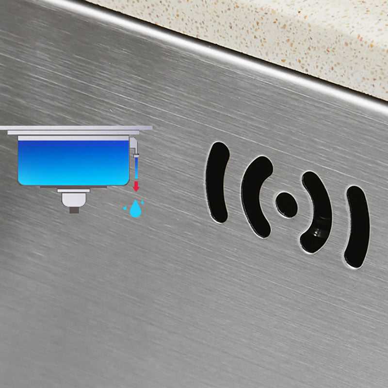 Modern Style Kitchen Sink Stainless Steel Overflow Hole Design Kitchen Sink with Faucet Clearhalo 'Home Improvement' 'home_improvement' 'home_improvement_kitchen_sinks' 'Kitchen Remodel & Kitchen Fixtures' 'Kitchen Sinks & Faucet Components' 'Kitchen Sinks' 'kitchen_sinks' 7465525