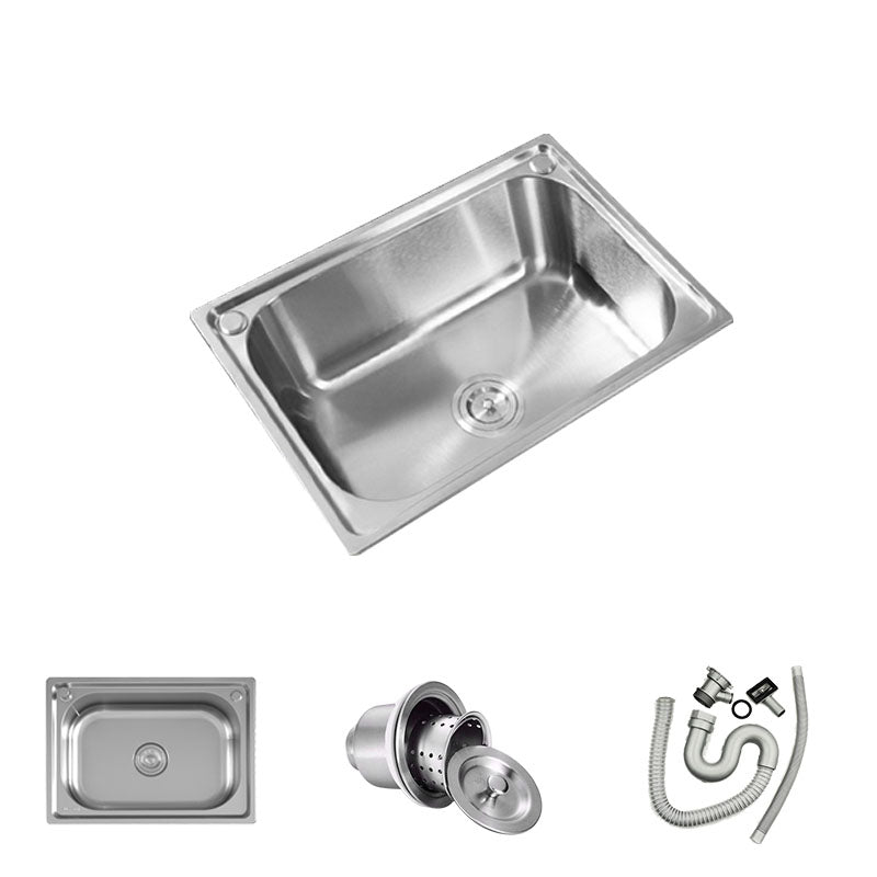 Modern Style Kitchen Sink Soundproof Design Stainless Steel Kitchen Sink with Faucet None Clearhalo 'Home Improvement' 'home_improvement' 'home_improvement_kitchen_sinks' 'Kitchen Remodel & Kitchen Fixtures' 'Kitchen Sinks & Faucet Components' 'Kitchen Sinks' 'kitchen_sinks' 7465533