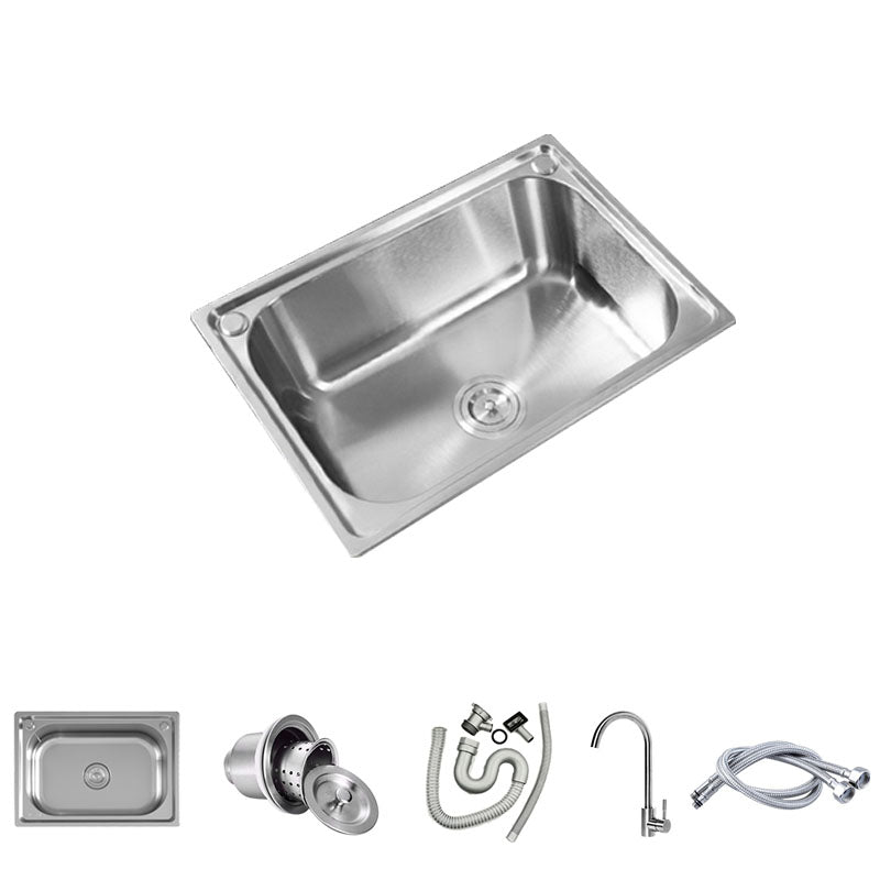 Modern Style Kitchen Sink Soundproof Design Stainless Steel Kitchen Sink with Faucet Cold and Hot Tap Clearhalo 'Home Improvement' 'home_improvement' 'home_improvement_kitchen_sinks' 'Kitchen Remodel & Kitchen Fixtures' 'Kitchen Sinks & Faucet Components' 'Kitchen Sinks' 'kitchen_sinks' 7465536
