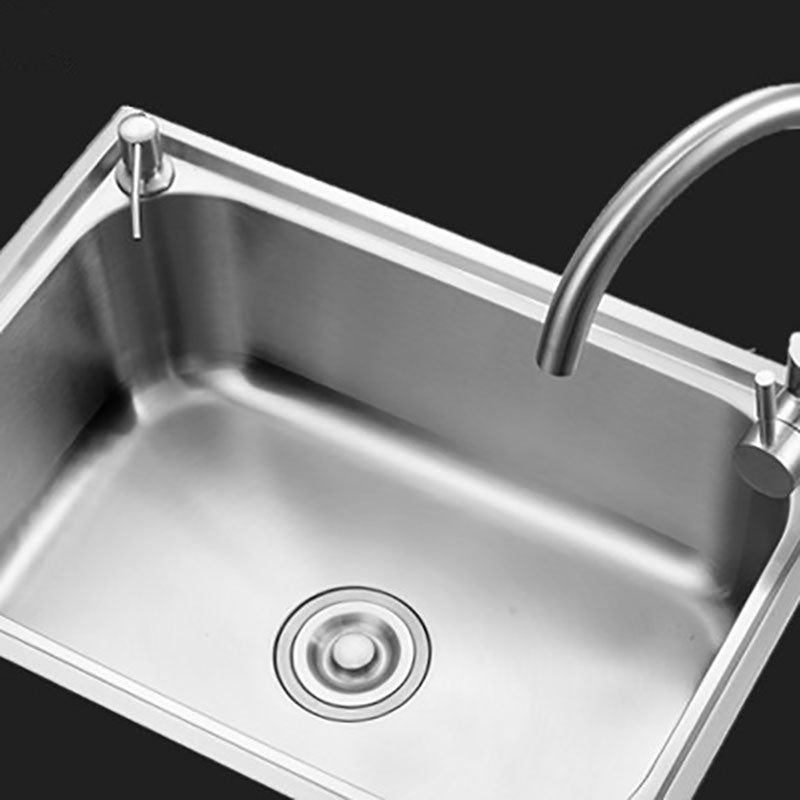 Modern Style Kitchen Sink Soundproof Design Stainless Steel Kitchen Sink with Faucet Clearhalo 'Home Improvement' 'home_improvement' 'home_improvement_kitchen_sinks' 'Kitchen Remodel & Kitchen Fixtures' 'Kitchen Sinks & Faucet Components' 'Kitchen Sinks' 'kitchen_sinks' 7465537