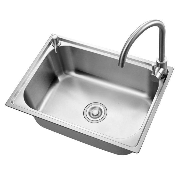 Modern Style Kitchen Sink Soundproof Design Stainless Steel Kitchen Sink with Faucet Clearhalo 'Home Improvement' 'home_improvement' 'home_improvement_kitchen_sinks' 'Kitchen Remodel & Kitchen Fixtures' 'Kitchen Sinks & Faucet Components' 'Kitchen Sinks' 'kitchen_sinks' 7465539
