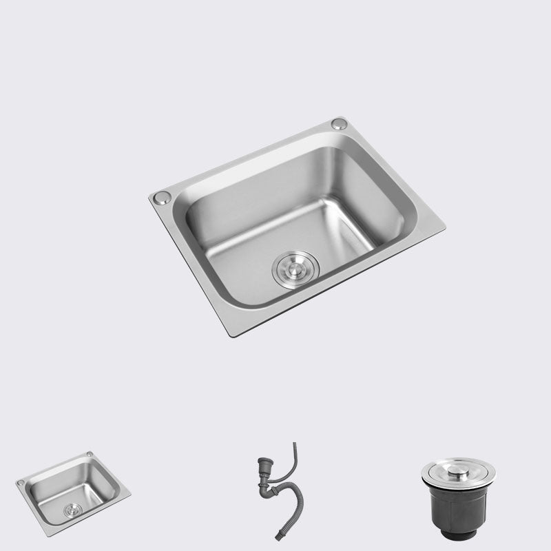 Modern Style Kitchen Sink Stainless Steel Kitchen Sink with Faucet 19.7"L x 15.7"W x 8.7"H None Clearhalo 'Home Improvement' 'home_improvement' 'home_improvement_kitchen_sinks' 'Kitchen Remodel & Kitchen Fixtures' 'Kitchen Sinks & Faucet Components' 'Kitchen Sinks' 'kitchen_sinks' 7465560