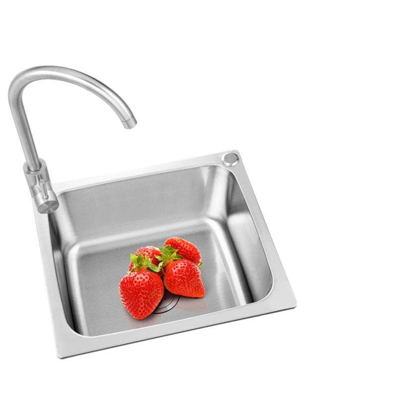 Modern Style Kitchen Sink Stainless Steel Kitchen Sink with Faucet Clearhalo 'Home Improvement' 'home_improvement' 'home_improvement_kitchen_sinks' 'Kitchen Remodel & Kitchen Fixtures' 'Kitchen Sinks & Faucet Components' 'Kitchen Sinks' 'kitchen_sinks' 7465562