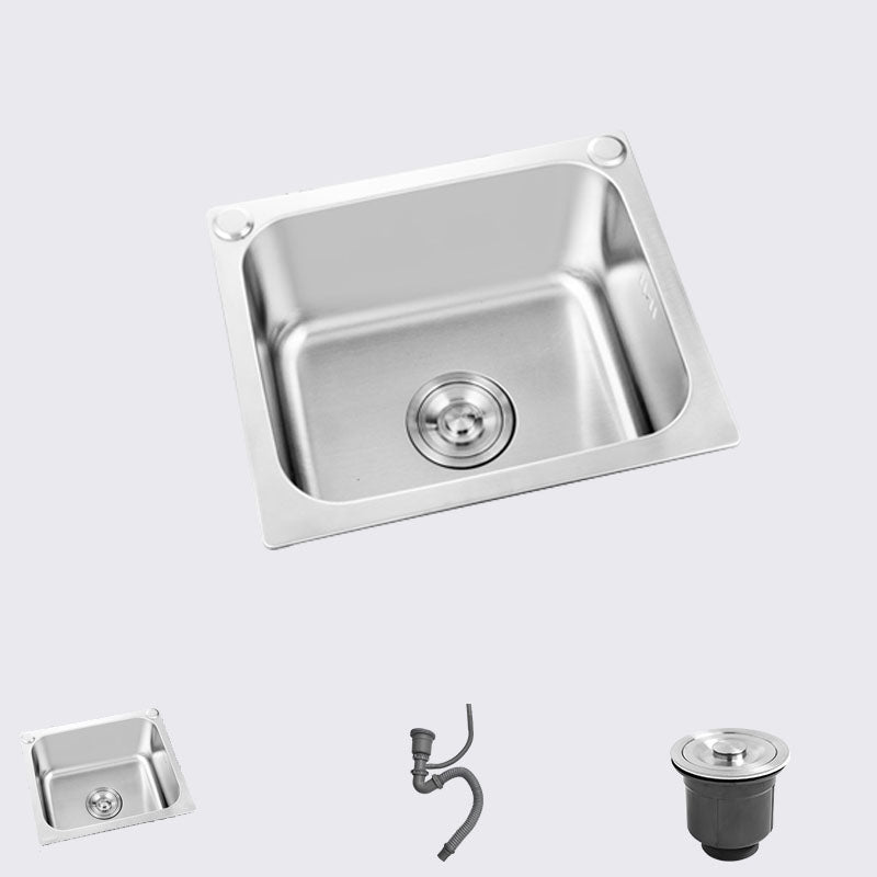 Modern Style Kitchen Sink Stainless Steel Kitchen Sink with Faucet 17"L x 14"W x 8"H None Clearhalo 'Home Improvement' 'home_improvement' 'home_improvement_kitchen_sinks' 'Kitchen Remodel & Kitchen Fixtures' 'Kitchen Sinks & Faucet Components' 'Kitchen Sinks' 'kitchen_sinks' 7465565