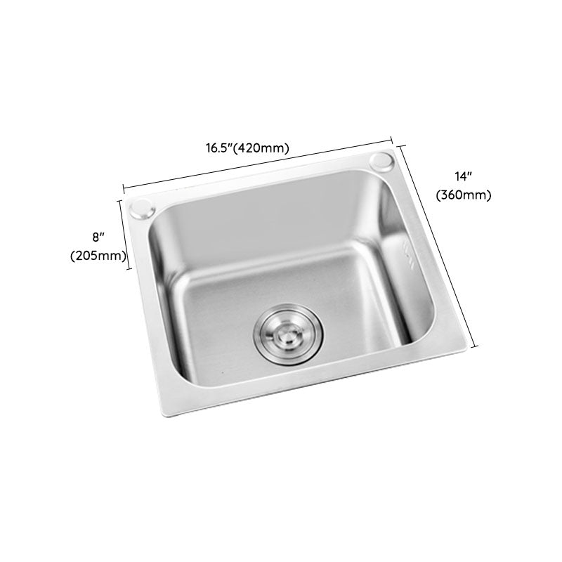Modern Style Kitchen Sink Stainless Steel Kitchen Sink with Faucet Clearhalo 'Home Improvement' 'home_improvement' 'home_improvement_kitchen_sinks' 'Kitchen Remodel & Kitchen Fixtures' 'Kitchen Sinks & Faucet Components' 'Kitchen Sinks' 'kitchen_sinks' 7465579