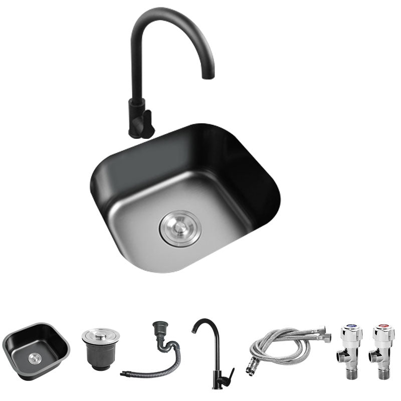 Modern Style Undermount Kitchen Sink Stainless Steel Oval Kitchen Sink with Faucet 17"L x 15"W x 7"H Cold and Hot Tap Clearhalo 'Home Improvement' 'home_improvement' 'home_improvement_kitchen_sinks' 'Kitchen Remodel & Kitchen Fixtures' 'Kitchen Sinks & Faucet Components' 'Kitchen Sinks' 'kitchen_sinks' 7465606