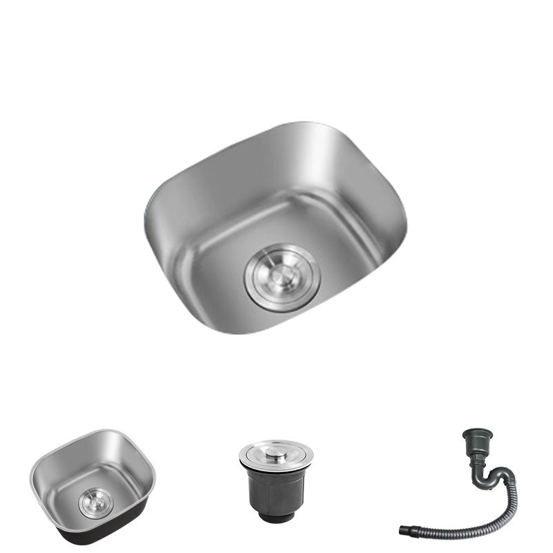 Modern Style Undermount Kitchen Sink Stainless Steel Oval Kitchen Sink with Faucet 13"L x 11"W x 7"H None Clearhalo 'Home Improvement' 'home_improvement' 'home_improvement_kitchen_sinks' 'Kitchen Remodel & Kitchen Fixtures' 'Kitchen Sinks & Faucet Components' 'Kitchen Sinks' 'kitchen_sinks' 7465607