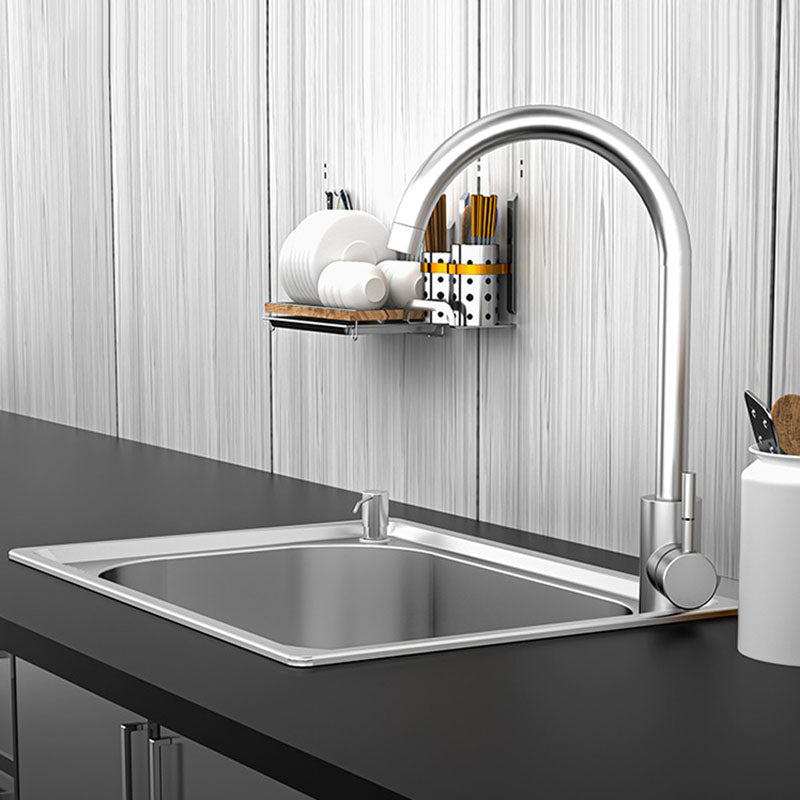Drop-In Kitchen Sink Soundproof Design Stainless Steel Kitchen Sink with Faucet Clearhalo 'Home Improvement' 'home_improvement' 'home_improvement_kitchen_sinks' 'Kitchen Remodel & Kitchen Fixtures' 'Kitchen Sinks & Faucet Components' 'Kitchen Sinks' 'kitchen_sinks' 7465637