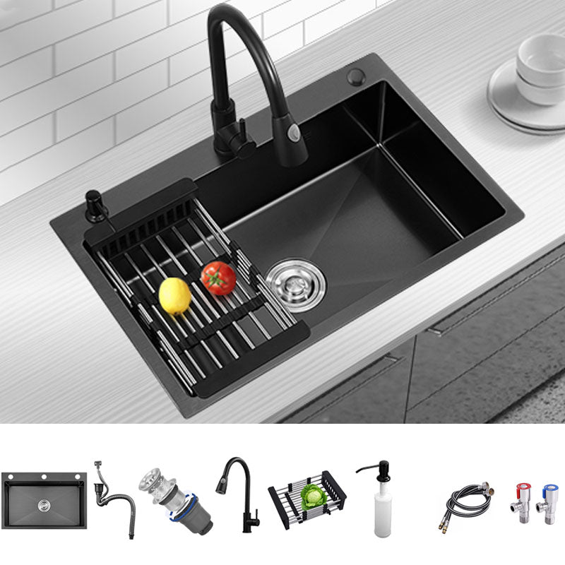 Kitchen Sink Noise-cancelling Design Stainless Steel Drop-In Kitchen Sink with Faucet Clearhalo 'Home Improvement' 'home_improvement' 'home_improvement_kitchen_sinks' 'Kitchen Remodel & Kitchen Fixtures' 'Kitchen Sinks & Faucet Components' 'Kitchen Sinks' 'kitchen_sinks' 7465678
