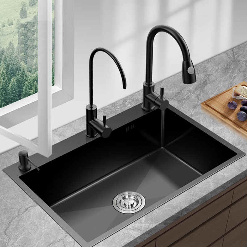Kitchen Sink Noise-cancelling Design Stainless Steel Drop-In Kitchen Sink with Faucet Clearhalo 'Home Improvement' 'home_improvement' 'home_improvement_kitchen_sinks' 'Kitchen Remodel & Kitchen Fixtures' 'Kitchen Sinks & Faucet Components' 'Kitchen Sinks' 'kitchen_sinks' 7465680