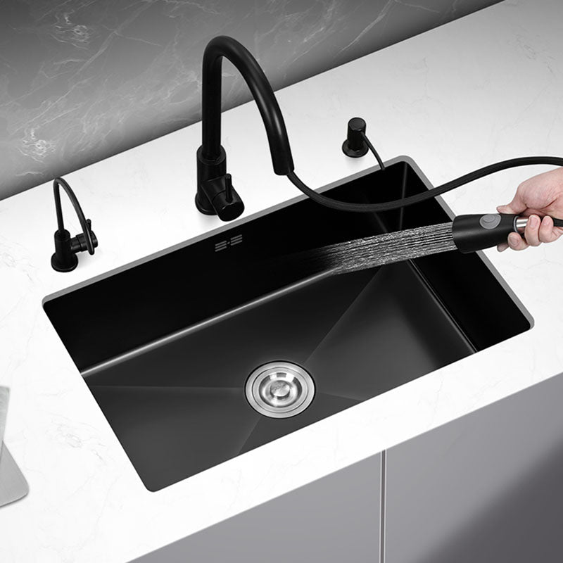 Kitchen Sink Noise-cancelling Design Stainless Steel Drop-In Kitchen Sink 23.6"L x 15.7"W x 7.9"H Pulling Faucet & Water Purification Faucet Clearhalo 'Home Improvement' 'home_improvement' 'home_improvement_kitchen_sinks' 'Kitchen Remodel & Kitchen Fixtures' 'Kitchen Sinks & Faucet Components' 'Kitchen Sinks' 'kitchen_sinks' 7465708