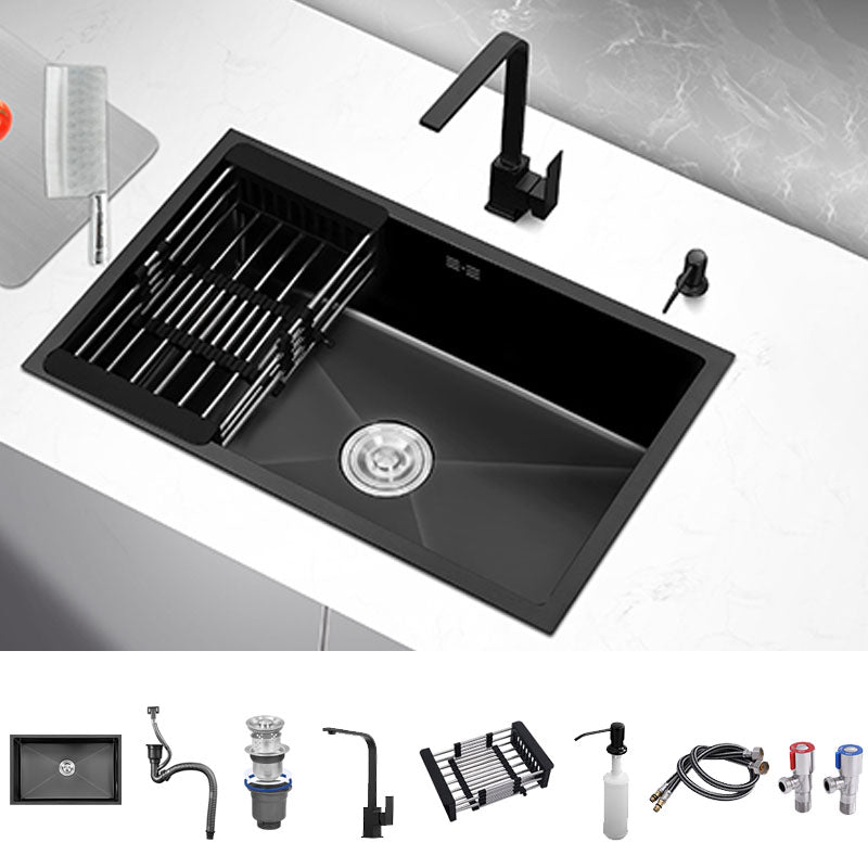 Kitchen Sink Noise-cancelling Design Stainless Steel Drop-In Kitchen Sink Square Faucet Clearhalo 'Home Improvement' 'home_improvement' 'home_improvement_kitchen_sinks' 'Kitchen Remodel & Kitchen Fixtures' 'Kitchen Sinks & Faucet Components' 'Kitchen Sinks' 'kitchen_sinks' 7465712