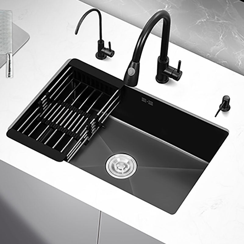 Kitchen Sink Noise-cancelling Design Stainless Steel Drop-In Kitchen Sink 26.8"L x 16.9"W x 7.9"H Pulling Faucet & Water Purification Faucet Clearhalo 'Home Improvement' 'home_improvement' 'home_improvement_kitchen_sinks' 'Kitchen Remodel & Kitchen Fixtures' 'Kitchen Sinks & Faucet Components' 'Kitchen Sinks' 'kitchen_sinks' 7465713
