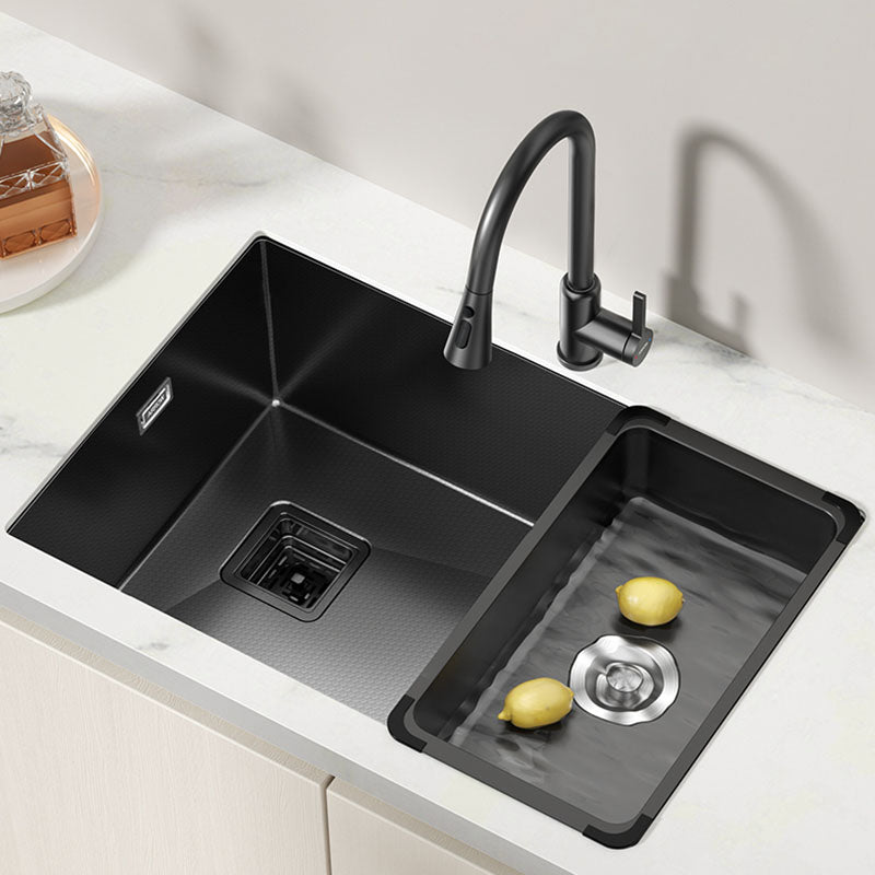Modern Style Undermount Kitchen Sink Stainless Steel Kitchen Sink with Faucet 29.5"L x 17.7"W x 8.3"H Pull Out Faucet Clearhalo 'Home Improvement' 'home_improvement' 'home_improvement_kitchen_sinks' 'Kitchen Remodel & Kitchen Fixtures' 'Kitchen Sinks & Faucet Components' 'Kitchen Sinks' 'kitchen_sinks' 7465729