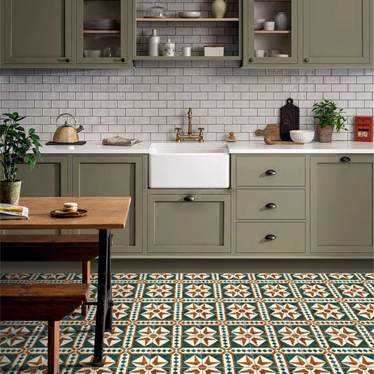 Green Vintage Pattern Wall Tiles Natural Stone Rectangular Tiles Clearhalo 'Floor Tiles & Wall Tiles' 'floor_tiles_wall_tiles' 'Flooring 'Home Improvement' 'home_improvement' 'home_improvement_floor_tiles_wall_tiles' Walls and Ceiling' 7466558