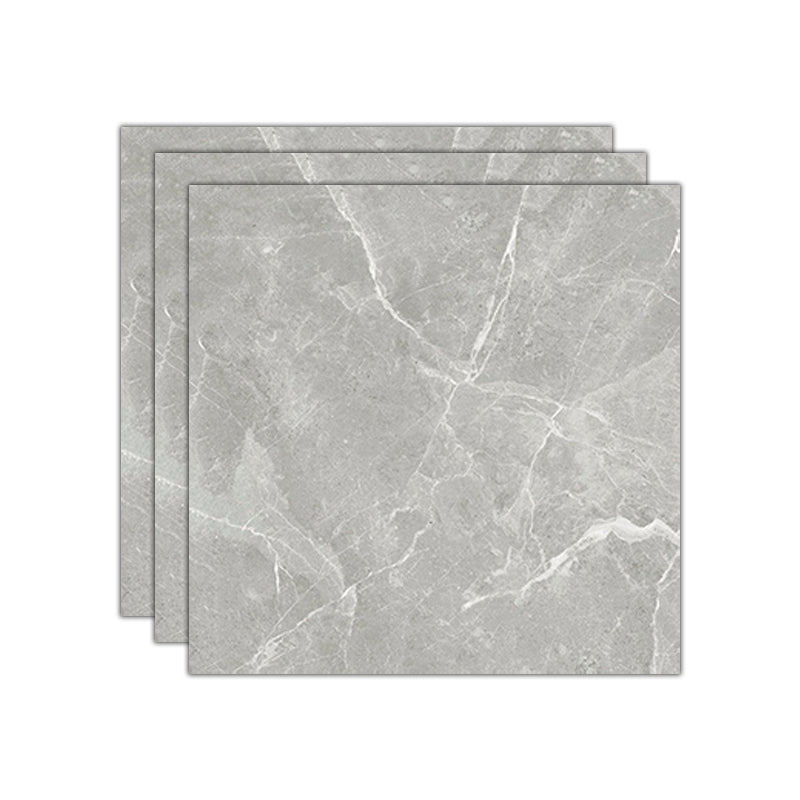 Simple Square Tile Porcelain Marble Pattern Polished Floor and Wall Tile Grey Clearhalo 'Floor Tiles & Wall Tiles' 'floor_tiles_wall_tiles' 'Flooring 'Home Improvement' 'home_improvement' 'home_improvement_floor_tiles_wall_tiles' Walls and Ceiling' 7466591