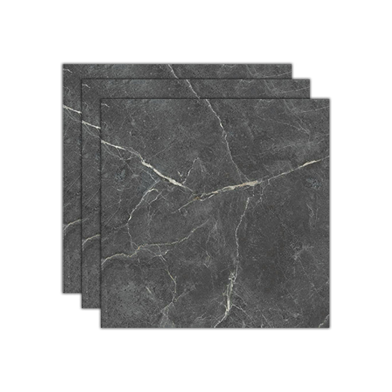 Simple Square Tile Porcelain Marble Pattern Polished Floor and Wall Tile Dark Gray Clearhalo 'Floor Tiles & Wall Tiles' 'floor_tiles_wall_tiles' 'Flooring 'Home Improvement' 'home_improvement' 'home_improvement_floor_tiles_wall_tiles' Walls and Ceiling' 7466593