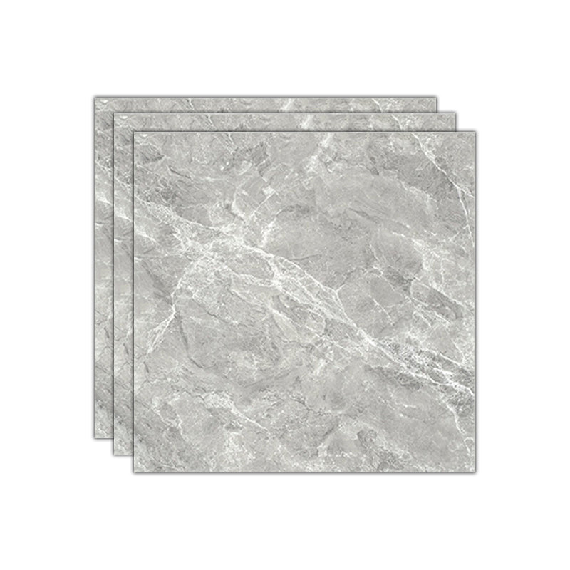 Simple Square Tile Porcelain Marble Pattern Polished Floor and Wall Tile Light Gray Clearhalo 'Floor Tiles & Wall Tiles' 'floor_tiles_wall_tiles' 'Flooring 'Home Improvement' 'home_improvement' 'home_improvement_floor_tiles_wall_tiles' Walls and Ceiling' 7466594