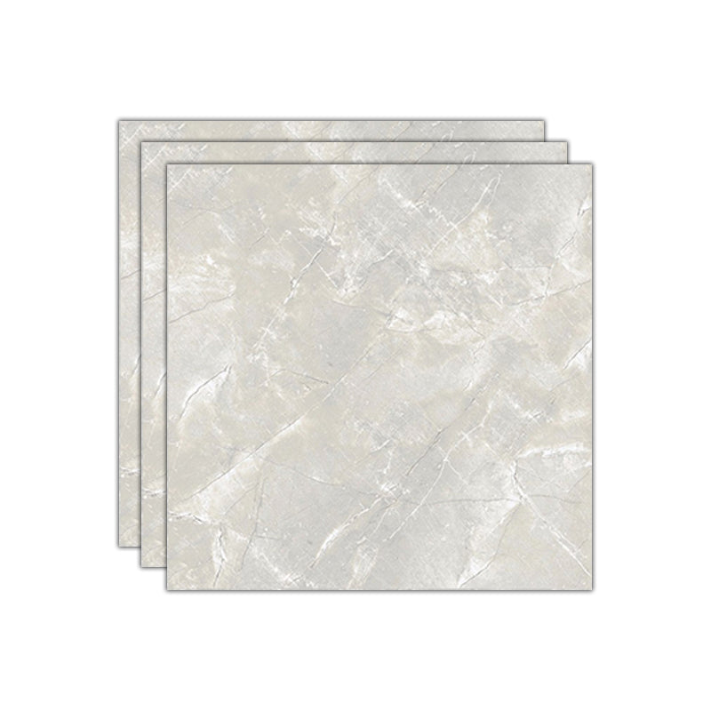 Simple Square Tile Porcelain Marble Pattern Polished Floor and Wall Tile Gray-White Clearhalo 'Floor Tiles & Wall Tiles' 'floor_tiles_wall_tiles' 'Flooring 'Home Improvement' 'home_improvement' 'home_improvement_floor_tiles_wall_tiles' Walls and Ceiling' 7466596
