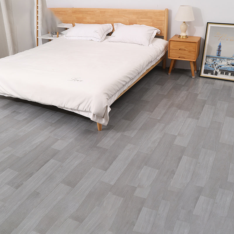 Plastic Flooring Slip Resistant Waterproof Stain Resistant Self-adhesive Wooden Floor Light Gray 0.08" Clearhalo 'Flooring 'Home Improvement' 'home_improvement' 'home_improvement_vinyl_flooring' 'Vinyl Flooring' 'vinyl_flooring' Walls and Ceiling' 7466796