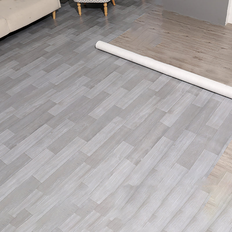 Plastic Flooring Slip Resistant Waterproof Stain Resistant Self-adhesive Wooden Floor Light Gray 0.11" Clearhalo 'Flooring 'Home Improvement' 'home_improvement' 'home_improvement_vinyl_flooring' 'Vinyl Flooring' 'vinyl_flooring' Walls and Ceiling' 7466800