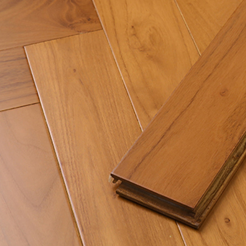 Traditional Flooring Planks Solid Wood Wire Brushed Click-Locking Wood Floor Tile Teak 215.3 sq ft. - 500 Pieces Clearhalo 'Flooring 'Hardwood Flooring' 'hardwood_flooring' 'Home Improvement' 'home_improvement' 'home_improvement_hardwood_flooring' Walls and Ceiling' 7467192