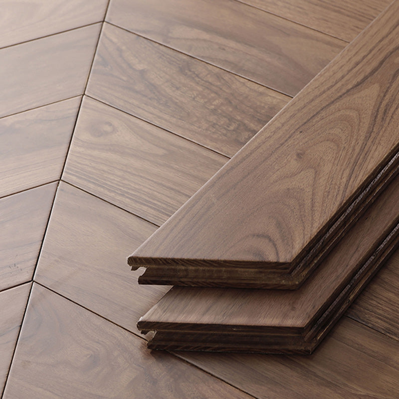 Traditional Flooring Planks Solid Wood Wire Brushed Click-Locking Wood Floor Tile Brown 215.3 sq ft. - 400 Pieces Clearhalo 'Flooring 'Hardwood Flooring' 'hardwood_flooring' 'Home Improvement' 'home_improvement' 'home_improvement_hardwood_flooring' Walls and Ceiling' 7467194