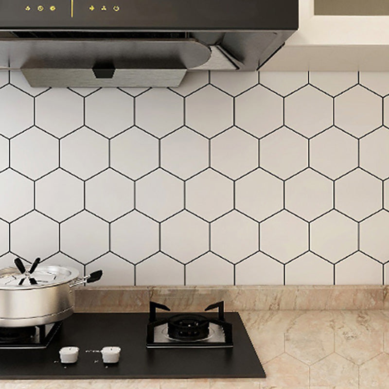 Hexagonal Peel and Stick Tiles Mosaic Tile Peel and Stick Backsplash White Clearhalo 'Flooring 'Home Improvement' 'home_improvement' 'home_improvement_peel_stick_blacksplash' 'Peel & Stick Backsplash Tile' 'peel_stick_blacksplash' 'Walls & Ceilings' Walls and Ceiling' 7467619