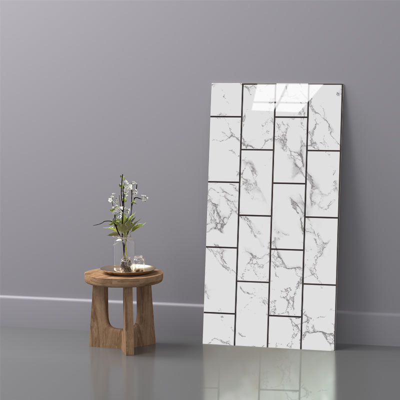 Modern Peel and Stick Tiles Rectangular Peel and Stick Backsplash 10 Pack Light Gray-White Clearhalo 'Flooring 'Home Improvement' 'home_improvement' 'home_improvement_peel_stick_blacksplash' 'Peel & Stick Backsplash Tile' 'peel_stick_blacksplash' 'Walls & Ceilings' Walls and Ceiling' 7467640