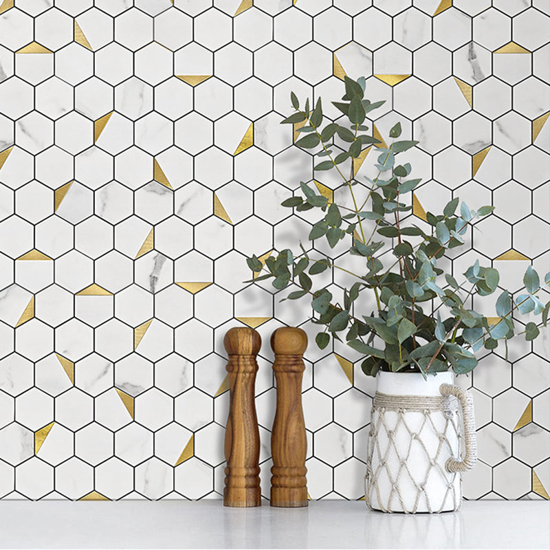 Hexagonal Modern Peel and Stick Tiles Mosaic Tile Peel and Stick Backsplash Clearhalo 'Flooring 'Home Improvement' 'home_improvement' 'home_improvement_peel_stick_blacksplash' 'Peel & Stick Backsplash Tile' 'peel_stick_blacksplash' 'Walls & Ceilings' Walls and Ceiling' 7467808
