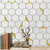 Hexagonal Modern Peel and Stick Tiles Mosaic Tile Peel and Stick Backsplash Gold 12" x 10"L Clearhalo 'Flooring 'Home Improvement' 'home_improvement' 'home_improvement_peel_stick_blacksplash' 'Peel & Stick Backsplash Tile' 'peel_stick_blacksplash' 'Walls & Ceilings' Walls and Ceiling' 7467809