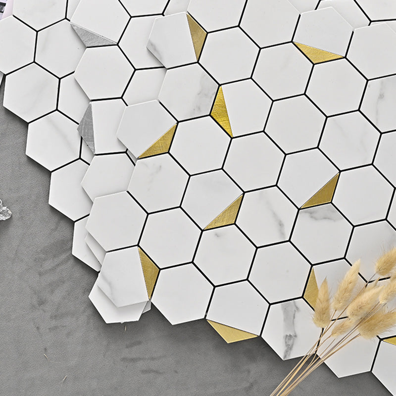 Hexagonal Modern Peel and Stick Tiles Mosaic Tile Peel and Stick Backsplash Clearhalo 'Flooring 'Home Improvement' 'home_improvement' 'home_improvement_peel_stick_blacksplash' 'Peel & Stick Backsplash Tile' 'peel_stick_blacksplash' 'Walls & Ceilings' Walls and Ceiling' 7467811