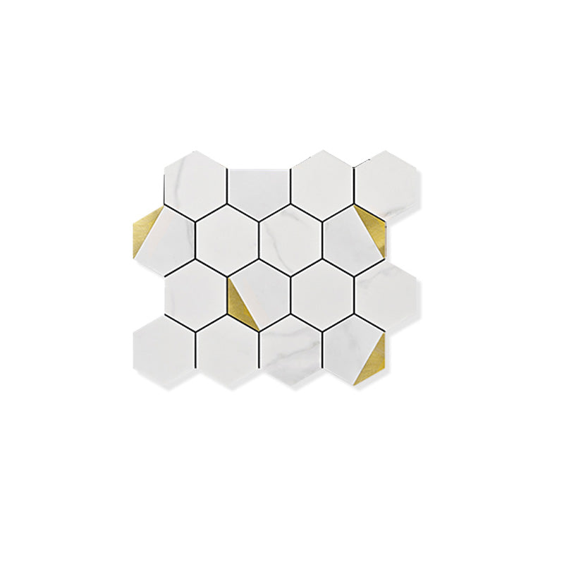 Hexagonal Modern Peel and Stick Tiles Mosaic Tile Peel and Stick Backsplash Clearhalo 'Flooring 'Home Improvement' 'home_improvement' 'home_improvement_peel_stick_blacksplash' 'Peel & Stick Backsplash Tile' 'peel_stick_blacksplash' 'Walls & Ceilings' Walls and Ceiling' 7467817