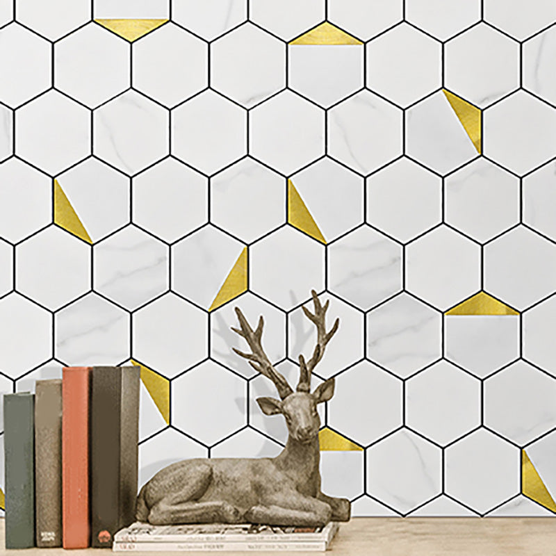 Hexagonal Modern Peel and Stick Tiles Mosaic Tile Peel and Stick Backsplash Clearhalo 'Flooring 'Home Improvement' 'home_improvement' 'home_improvement_peel_stick_blacksplash' 'Peel & Stick Backsplash Tile' 'peel_stick_blacksplash' 'Walls & Ceilings' Walls and Ceiling' 7467822