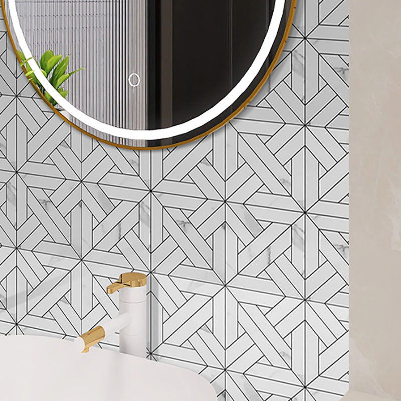 Modern Peel and Stick Tiles Mosaic Tile Peel and Stick Backsplash White Clearhalo 'Flooring 'Home Improvement' 'home_improvement' 'home_improvement_peel_stick_blacksplash' 'Peel & Stick Backsplash Tile' 'peel_stick_blacksplash' 'Walls & Ceilings' Walls and Ceiling' 7467901