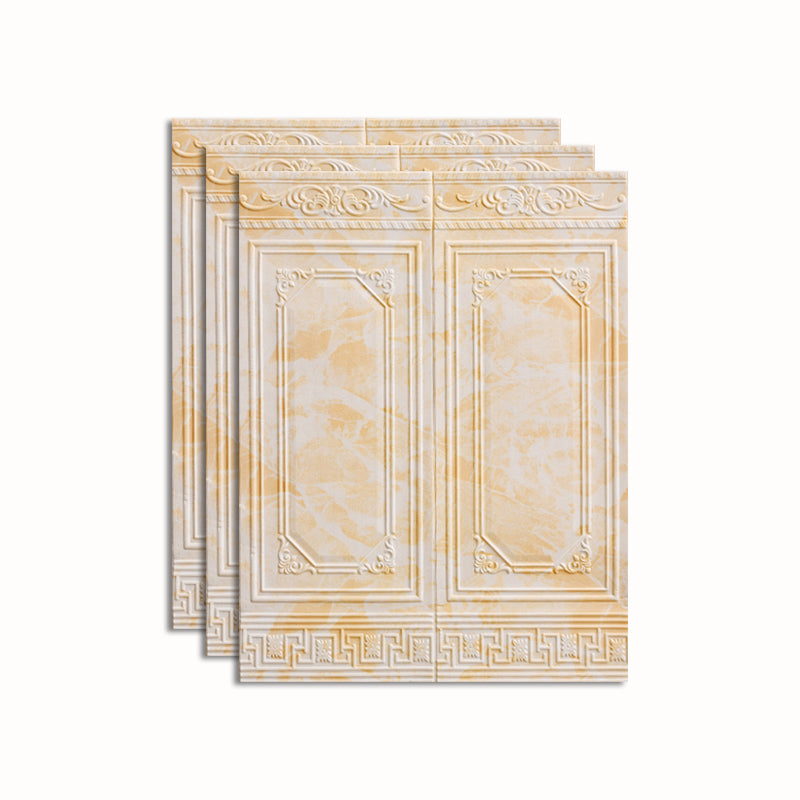 3D Backsplash Panels Contemporary Simple Backsplash Panels with Waterproof Light Yellow White Clearhalo 'Flooring 'Home Improvement' 'home_improvement' 'home_improvement_wall_paneling' 'Wall Paneling' 'wall_paneling' 'Walls & Ceilings' Walls and Ceiling' 7467985