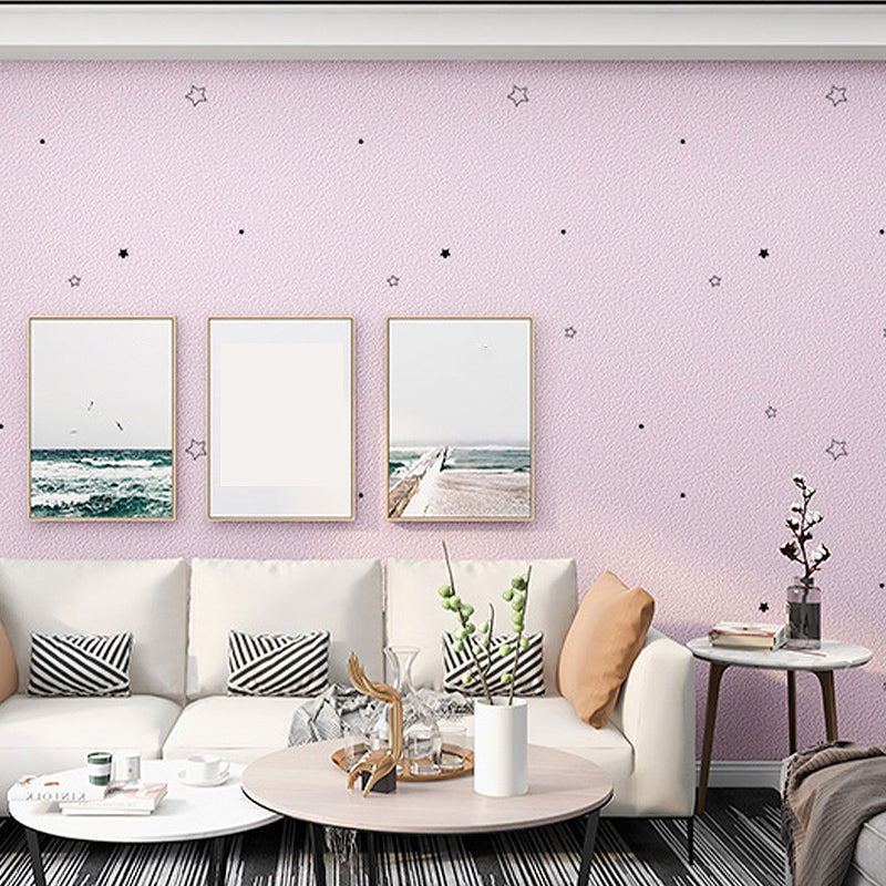 Creative Wall Paneling Star Pattern Stain Resistant Waterproof Wall Paneling Pink 1181.1" Clearhalo 'Flooring 'Home Improvement' 'home_improvement' 'home_improvement_wall_paneling' 'Wall Paneling' 'wall_paneling' 'Walls & Ceilings' Walls and Ceiling' 7468031