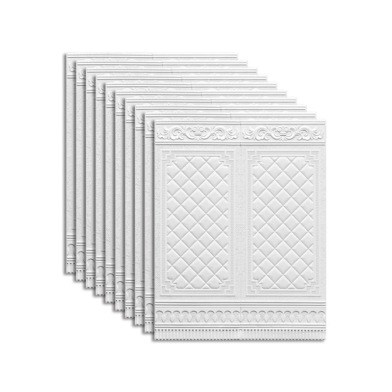 Plastic Backsplash Panels Contemporary Peel and Stick Wall Paneling Gloss White 10-Piece Set Clearhalo 'Flooring 'Home Improvement' 'home_improvement' 'home_improvement_wall_paneling' 'Wall Paneling' 'wall_paneling' 'Walls & Ceilings' Walls and Ceiling' 7468204