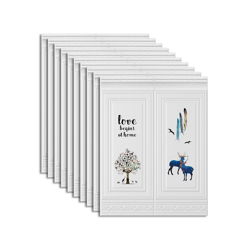 Plastic Backsplash Panels Contemporary Peel and Stick Wall Paneling White-Blue 10-Piece Set Clearhalo 'Flooring 'Home Improvement' 'home_improvement' 'home_improvement_wall_paneling' 'Wall Paneling' 'wall_paneling' 'Walls & Ceilings' Walls and Ceiling' 7468212