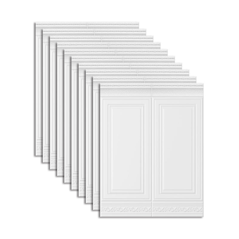 Plastic Backsplash Panels Contemporary Peel and Stick Wall Paneling Milky White 10-Piece Set Clearhalo 'Flooring 'Home Improvement' 'home_improvement' 'home_improvement_wall_paneling' 'Wall Paneling' 'wall_paneling' 'Walls & Ceilings' Walls and Ceiling' 7468215