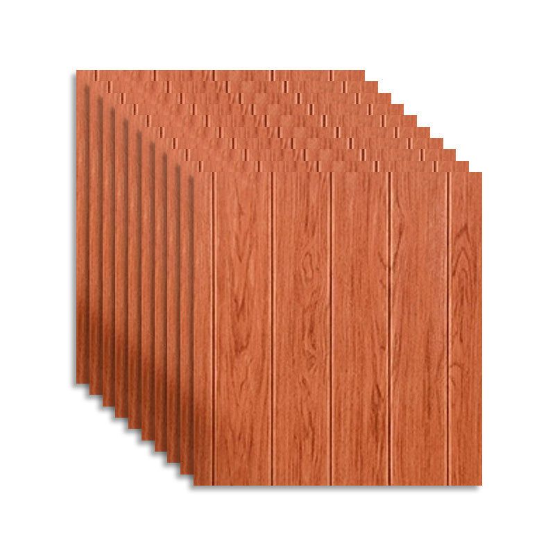 Peel and Stick Backsplash Panels Plastic Contemporary Backsplash Panels Red Wood Clearhalo 'Flooring 'Home Improvement' 'home_improvement' 'home_improvement_wall_paneling' 'Wall Paneling' 'wall_paneling' 'Walls & Ceilings' Walls and Ceiling' 7468269
