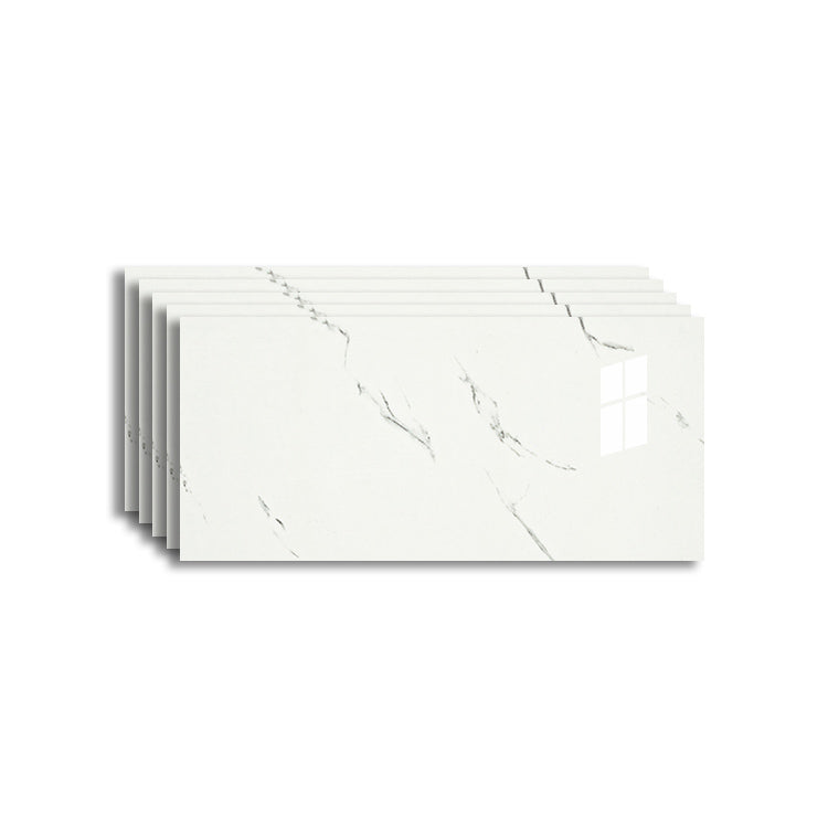 Contemporary Wall Paneling Peel and Stick Waterproof Wall Panel White 5-Piece Set Clearhalo 'Flooring 'Home Improvement' 'home_improvement' 'home_improvement_wall_paneling' 'Wall Paneling' 'wall_paneling' 'Walls & Ceilings' Walls and Ceiling' 7468300