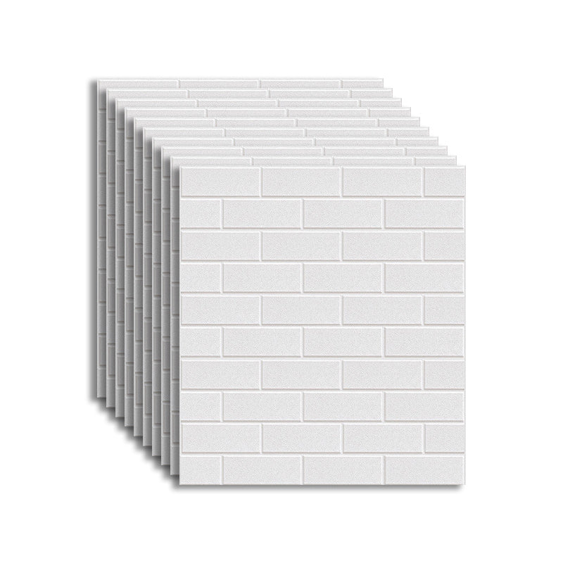 Plastic Wall Paneling Industrial Style Peel and Stick Backsplash Panels White 10-Piece Set Clearhalo 'Flooring 'Home Improvement' 'home_improvement' 'home_improvement_wall_paneling' 'Wall Paneling' 'wall_paneling' 'Walls & Ceilings' Walls and Ceiling' 7468328