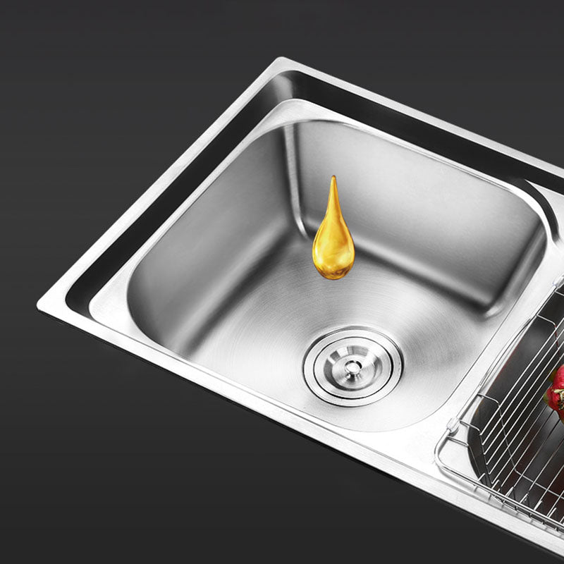 Modern Style Kitchen Sink Stainless Steel Kitchen Double Sink with Faucet Clearhalo 'Home Improvement' 'home_improvement' 'home_improvement_kitchen_sinks' 'Kitchen Remodel & Kitchen Fixtures' 'Kitchen Sinks & Faucet Components' 'Kitchen Sinks' 'kitchen_sinks' 7469458