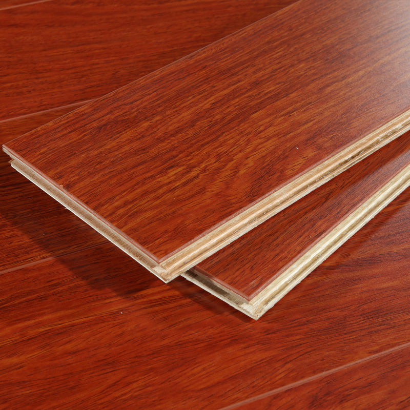 Traditional Flooring Planks Solid Wood Wire Brushed Click-Locking Wood Tile Set Red Brown Clearhalo 'Flooring 'Hardwood Flooring' 'hardwood_flooring' 'Home Improvement' 'home_improvement' 'home_improvement_hardwood_flooring' Walls and Ceiling' 7469480