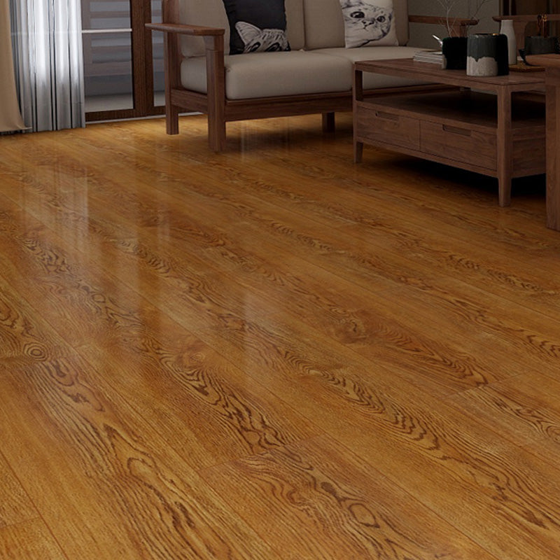 Traditional Flooring Planks Solid Wood Wire Brushed Click-Locking Wood Tile Set Brown Yellow Clearhalo 'Flooring 'Hardwood Flooring' 'hardwood_flooring' 'Home Improvement' 'home_improvement' 'home_improvement_hardwood_flooring' Walls and Ceiling' 7469485