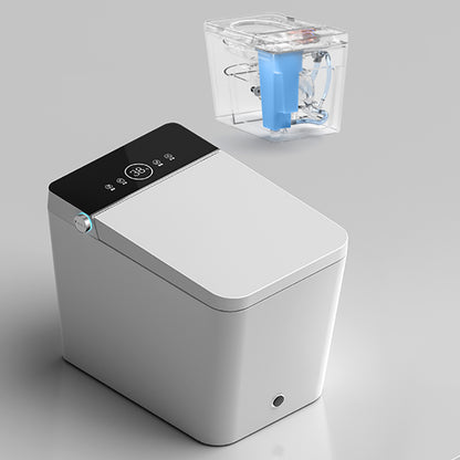 White Floor Mount Bidet with Tank and Heated Seat Elongated Bidet Black White Clearhalo 'Bathroom Remodel & Bathroom Fixtures' 'Bidets' 'Home Improvement' 'home_improvement' 'home_improvement_bidets' 'Toilets & Bidets' 7470058